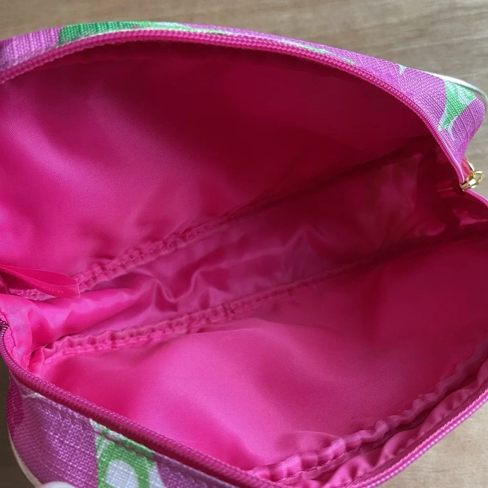 Lilly Pulitzer Estee Lauder Floral Makeup Bag Pink Green Cosmetic Pouch Travel‎